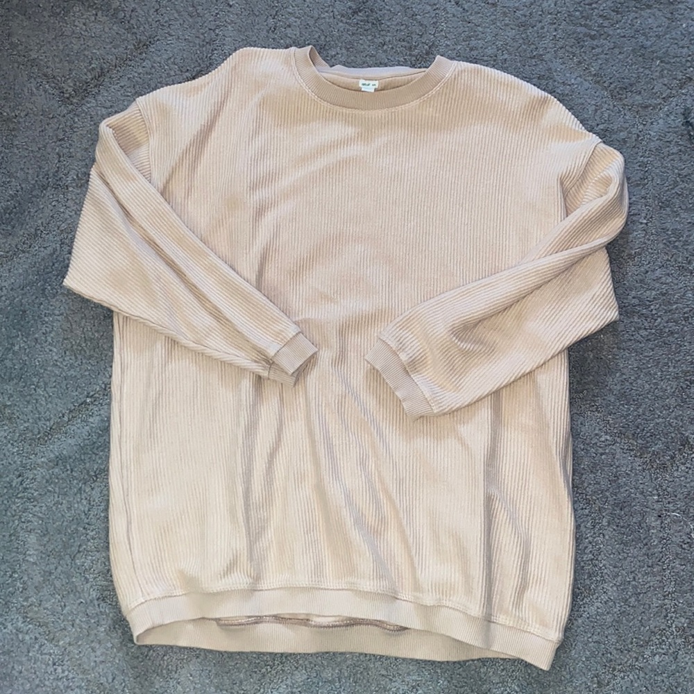 Tan ribbed aerie crew neck